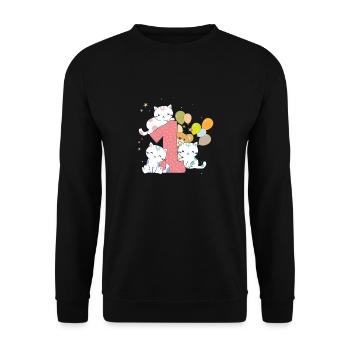 Anniversaire bébé - 1er anniversaire - Sweat-shirt Unisexe - noir - Devant - Alina (178cm) & Michal (187cm)