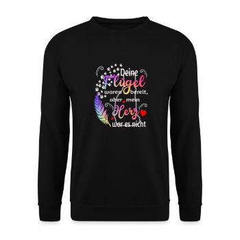 Your wings were ready my heart it was not - Unisex Sweatshirt - black - Front - Alina (178cm) & Michal (187cm)