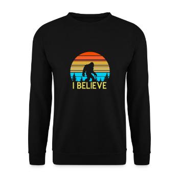 I Believe Bigfoot - Unisex Sweatshirt - black - Front - Alina (178cm) & Michal (187cm)