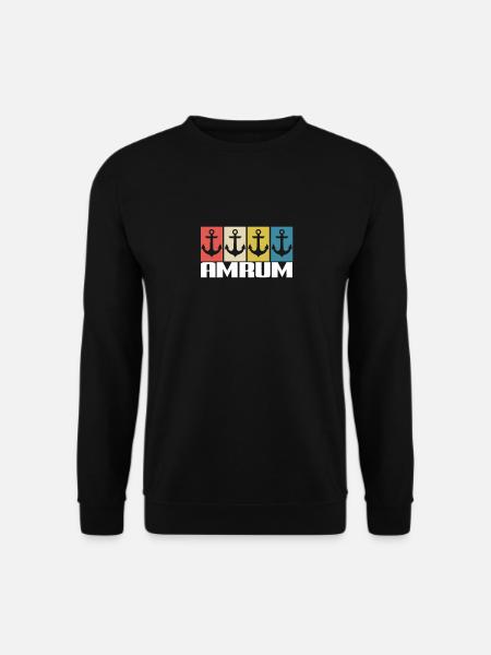 Amrum Anker Kompass Nordsee Insel Nebel Heimat - Unisex Pullover - Schwarz
