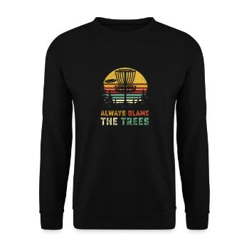 Disc Golf T Shirt Retro Always Blame The Trees Tsh - Unisex Sweatshirt - black - Front - Alina (178cm) & Michal (187cm)