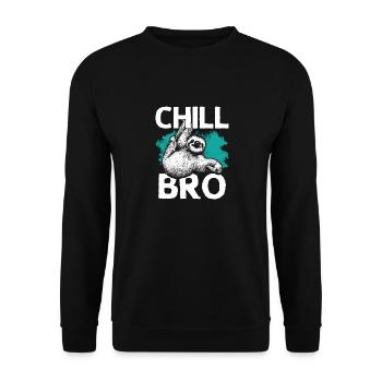Chill times sloth chill relax hanging - Unisex Sweatshirt - black - Front - Alina (178cm) & Michal (187cm)