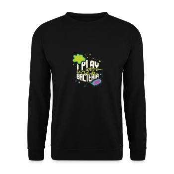 I Play With Bacteria Funny Biology Teacher - Unisex Sweatshirt - black - Front - Alina (178cm) & Michal (187cm)