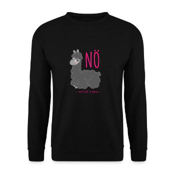 Lama NÖ weil ich es kann - Unisex Pullover - Schwarz - Vorne - Alina (178cm) & Michal (187cm)