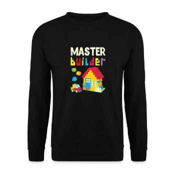 Cool Master Builder Funny Building Blocks Gift Dad - Unisex Sweatshirt - black - Front - Alina (178cm) & Michal (187cm)