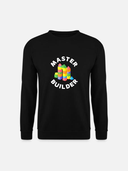 Meister Baumeister lustige Bausteine Geschenkturm - Unisex Pullover - Schwarz