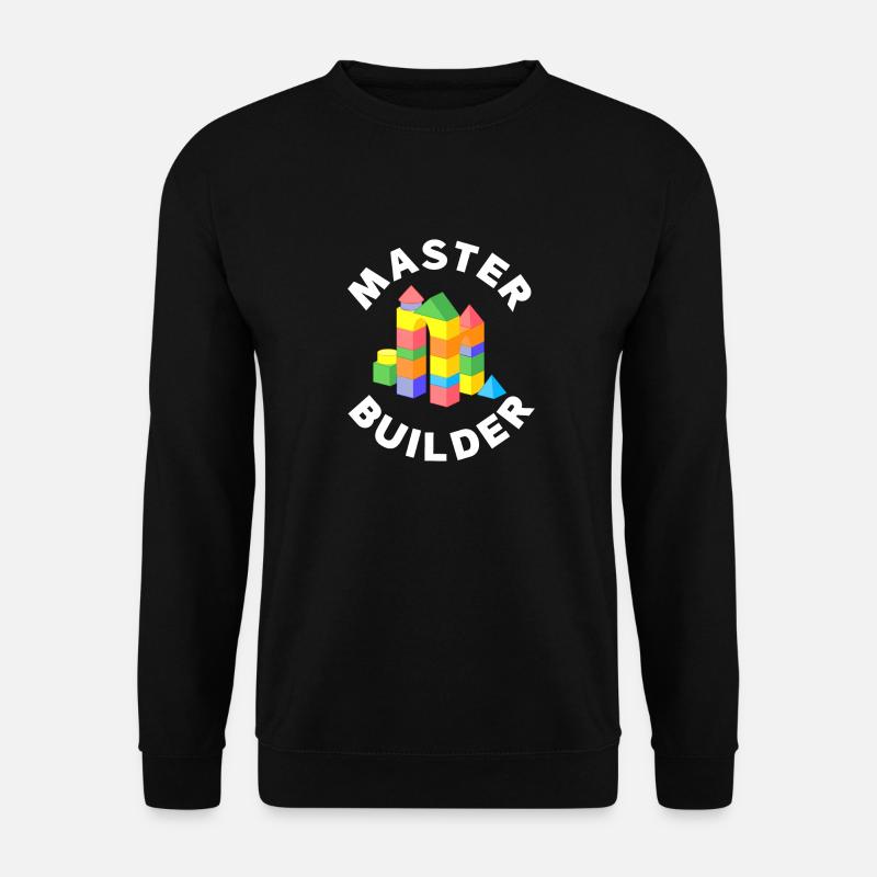 Meister Baumeister lustige Bausteine Geschenkturm - Unisex Pullover - Schwarz