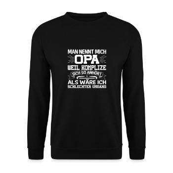 Opa und Enkel Bestes Team lustiger Spruch Großvati - Unisex Pullover - Schwarz - Vorne - Alina (178cm) & Michal (187cm)