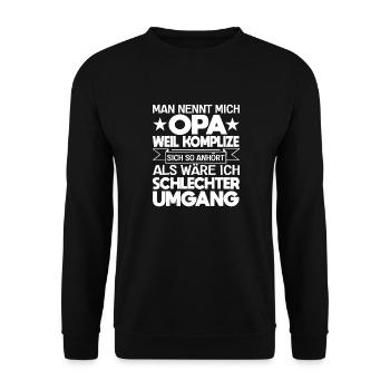 Opa und Enkel Bestes Team lustiger Spruch Großvati - Unisex Pullover - Schwarz - Vorne - Alina (178cm) & Michal (187cm)