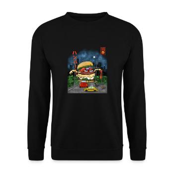 burger - Sweat-shirt Unisexe - noir - Devant - Alina (178cm) & Michal (187cm)