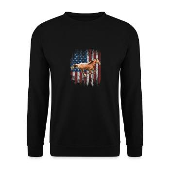 USA Flag - Unisex Sweatshirt - black - Front - Alina (178cm) & Michal (187cm)