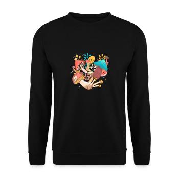 Mushroom Party - Mushrooms - Mushroom Lover - Unisex Sweatshirt - black - Front - Alina (178cm) & Michal (187cm)