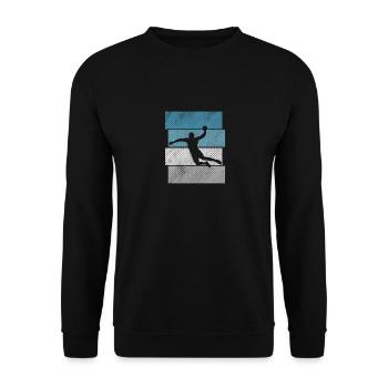 Handball Retro Vintage Handballer Indoor Sports - Unisex Sweatshirt - black - Front - Alina (178cm) & Michal (187cm)