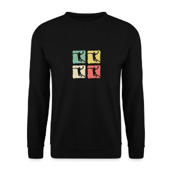Handball Vintage Handball Sport Retro - Sweat-shirt Unisexe - noir - Devant - Alina (178cm) & Michal (187cm)
