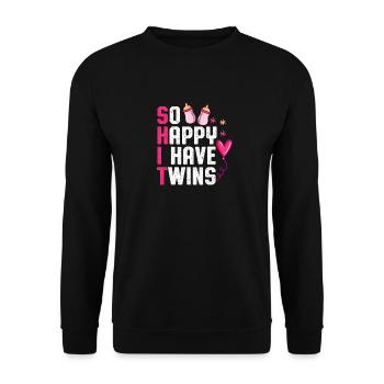 I have Twins - Unisex Sweatshirt - black - Front - Alina (178cm) & Michal (187cm)