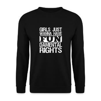 Girls Just Wanna Have Fundamental Rights Feminism - Sweat-shirt Unisexe - noir - Devant - Alina (178cm) & Michal (187cm)