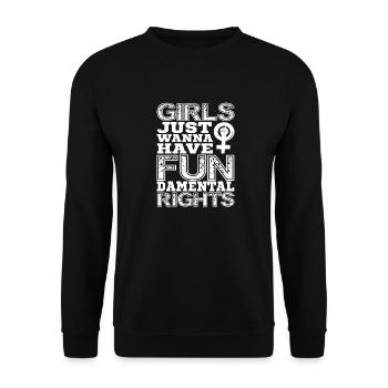 Girls Just Wanna Have Fundamental Rights Feminism - Sweat-shirt Unisexe - noir - Devant - Alina (178cm) & Michal (187cm)