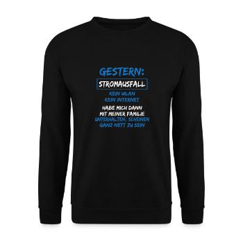 Lustiger Gamer Nerd Spruch Gaming Zocken Geschenk - Unisex Pullover - Schwarz - Vorne - Alina (178cm) & Michal (187cm)
