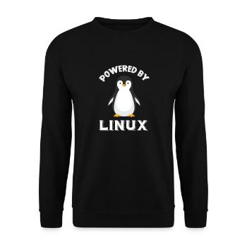 Supported by Linux - Unisex Sweatshirt - black - Front - Alina (178cm) & Michal (187cm)