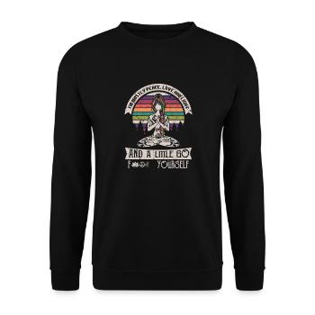 I’m Mostly Peace Love And Light Yoga Tattooed - Sweat-shirt Unisexe - noir - Devant - Alina (178cm) & Michal (187cm)