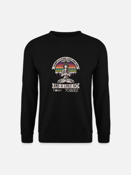 I'm Mostly Peace Love And Light Yoga Tattooed - Unisex Pullover - Schwarz
