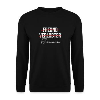 Freund Verlobter Ehemann Hochzeitstag Ehemänner - Unisex Pullover - Schwarz - Vorne - Alina (178cm) & Michal (187cm)