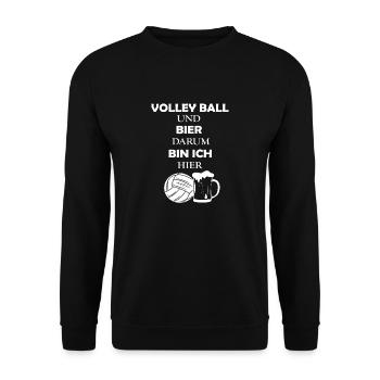 Bier JGA Saufen Trinken Party Feiern Spruch Lustig - Unisex Pullover - Schwarz - Vorne - Alina (178cm) & Michal (187cm)
