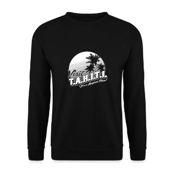 Tahiti. It's a Magical Place Shield - Unisex Sweatshirt - black - Front - Alina (178cm) & Michal (187cm)