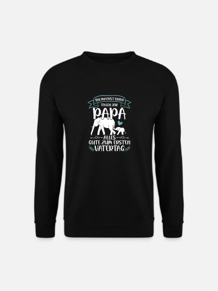 Erster Vatertag - Elefant Vatertagsgeschenk - Unisex Pullover - Schwarz