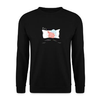 Sleep shirt Pajama Pyjama Sleepsuit Nightgown Pig - Unisex Sweatshirt - black - Front - Alina (178cm) & Michal (187cm)