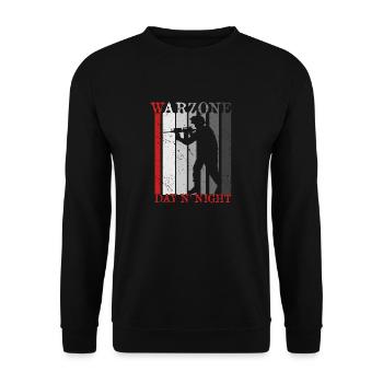 warzone Day N Night Gulag Gaming Jeu De Jeu Vintage - Sweat-shirt Unisexe - noir - Devant - Alina (178cm) & Michal (187cm)