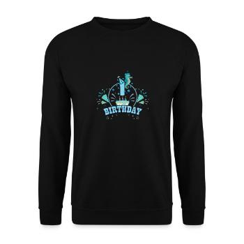 1 birthday seahorse - Unisex Sweatshirt - black - Front - Alina (178cm) & Michal (187cm)