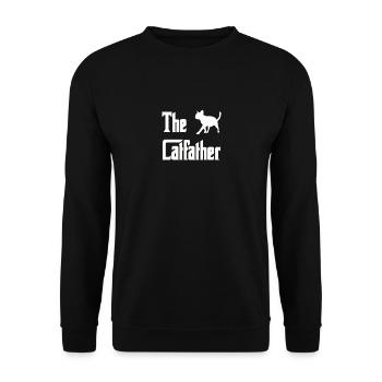 The Catfather Cats Dad Dad Cat Dad Daddy - Unisex Sweatshirt - black - Front - Alina (178cm) & Michal (187cm)