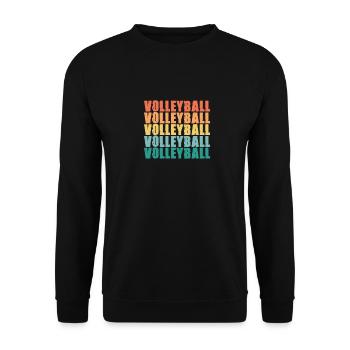 Retro Volleyballer Volleyball Set Volleyball Team - Unisex Pullover - Schwarz - Vorne - Alina (178cm) & Michal (187cm)