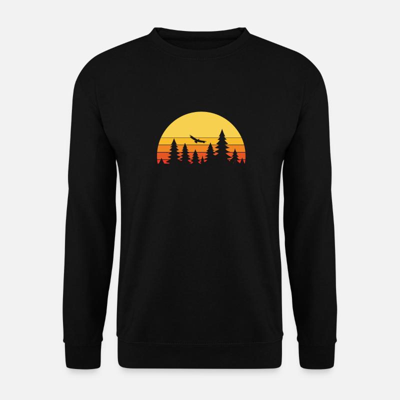 Wald Landschaft Retro - Unisex Pullover - Schwarz