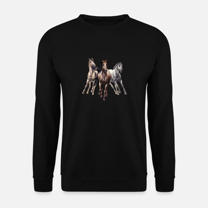 galloping horses - Unisex Sweatshirt - black