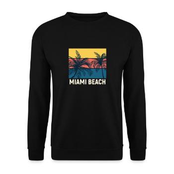Miami Beach - Unisex Sweatshirt - black - Front - Alina (178cm) & Michal (187cm)