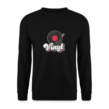 Vinyl Record Turntable Player Lover Cute - Unisex Pullover - Schwarz - Vorne - Alina (178cm) & Michal (187cm)