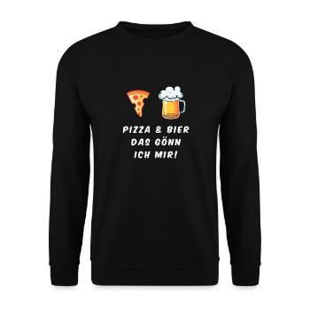 Pizza & Bière Le Je Suis Moi ! - Sweat-shirt Unisexe - noir - Devant - Alina (178cm) & Michal (187cm)