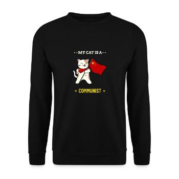 My Cat is a Communist - Unisex Sweatshirt - black - Front - Alina (178cm) & Michal (187cm)