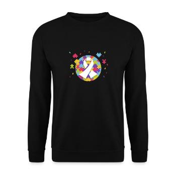 Autismus Autist Asberger Autismus Awareness Puzzle - Unisex Pullover - Schwarz - Vorne - Alina (178cm) & Michal (187cm)