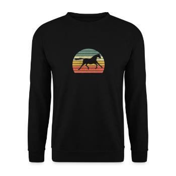 Pony Retro Reiter Pferde Reitsport Reiten Pferd - Unisex Pullover - Schwarz - Vorne - Alina (178cm) & Michal (187cm)