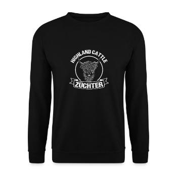 Rinderzüchter Highland Cattle Landwirt Züchter - Unisex Pullover - Schwarz - Vorne - Alina (178cm) & Michal (187cm)