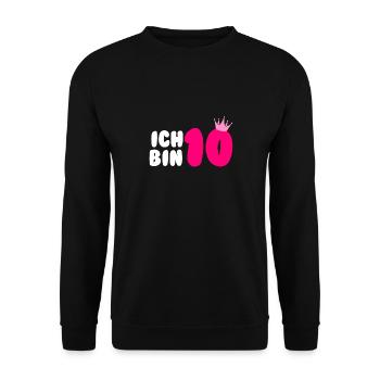 Mädchen Ich bin 10 Jahre alt 10. Geburtstag - Unisex Pullover - Schwarz - Vorne - Alina (178cm) & Michal (187cm)