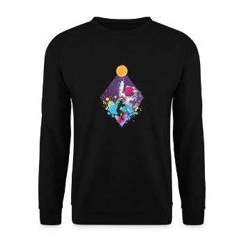 Freestyle-Roller Cosmonaute Scooter Skatepark - Unisex Pullover - Schwarz - Vorne - Alina (178cm) & Michal (187cm)