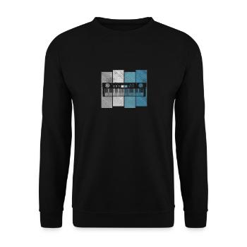 Vintage Keyboard - Keyboarder Music Gift - Unisex Sweatshirt - black - Front - Alina (178cm) & Michal (187cm)