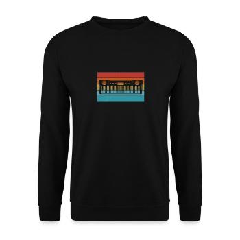 Rétro Synthés Keyboard Électro producteur de musique - Sweat-shirt Unisexe - noir - Devant - Alina (178cm) & Michal (187cm)