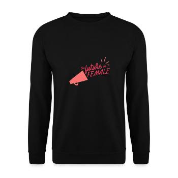 Megaphone - Frau und stolz - Unisex Pullover - Schwarz - Vorne - Alina (178cm) & Michal (187cm)