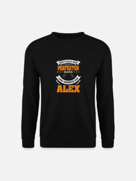 Gott schuf den perfekten Mann Geburtstag Alex - Unisex Pullover - Schwarz