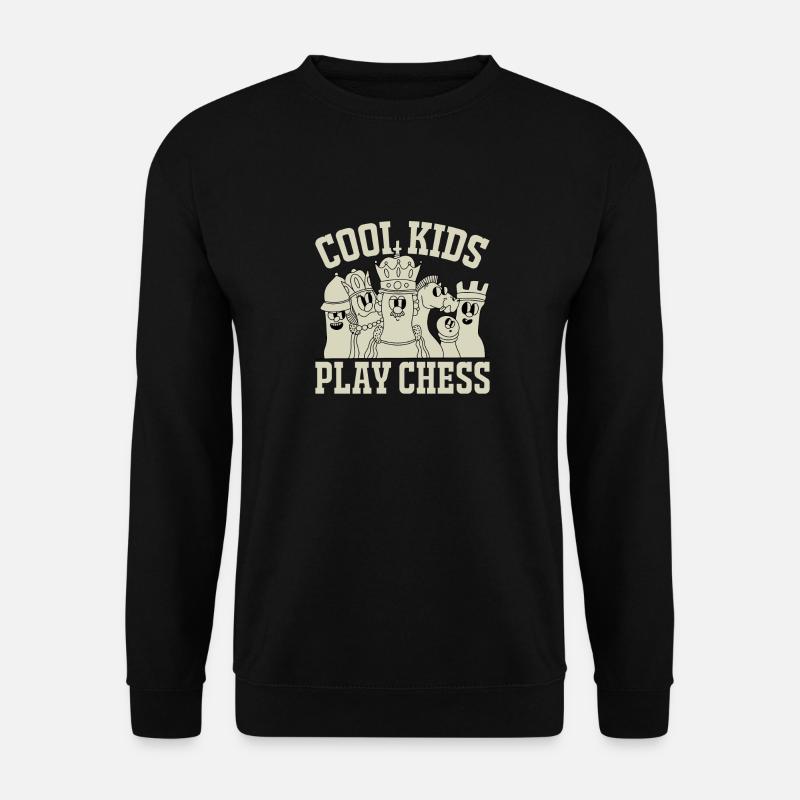 Cool kids play chess - Unisex Pullover - Schwarz